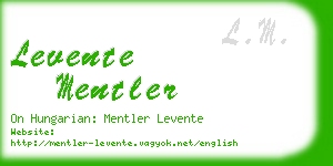 levente mentler business card